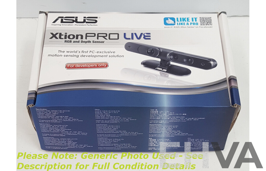 ASUS Xtion Pro Live RGB and Depth Sensor
