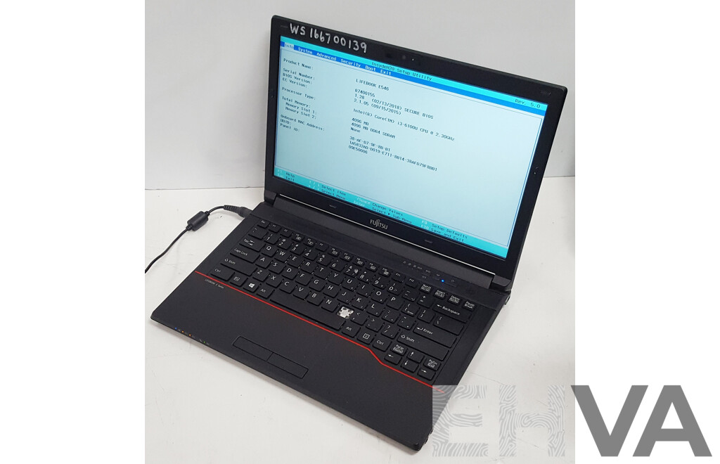 Fujitsu Lifebook E546 Intel Core i3 (6100U) 2.30GHz CPU 14-Inch Laptop