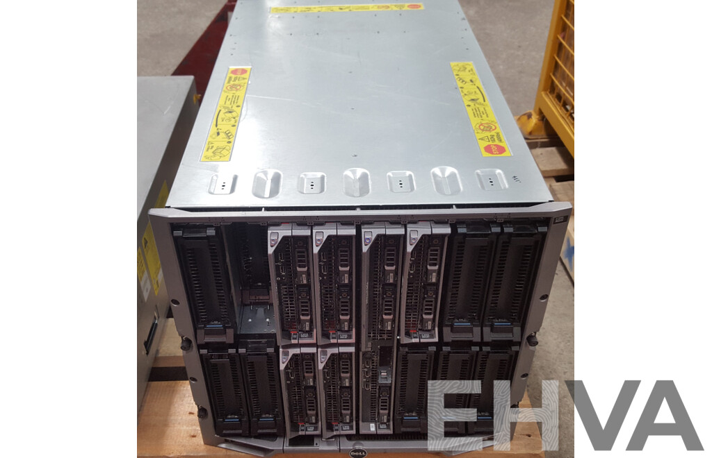 Dell PowerEdge M1000e Chassis w/ 6 x Assorted Dell Blade Servers