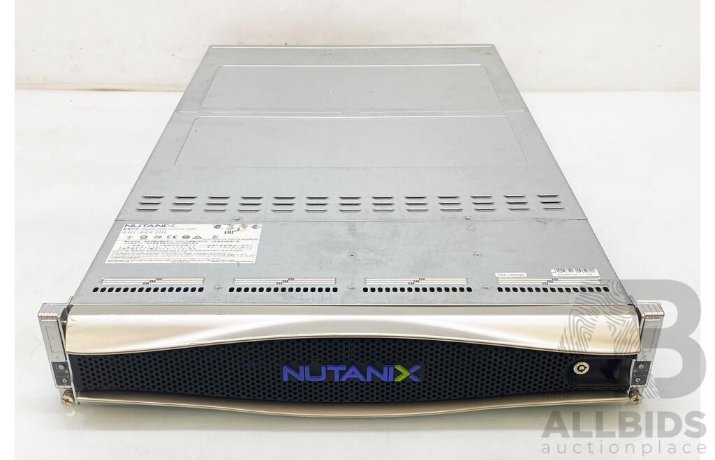 Nutanix (NXS2U2NL12G400) 2RU Dual-Node Server W/ 1x Dual Intel Xeon (2620 V3) 2.4GHz-3.2GHz 6-Core CPU 256GB DDR4 RAM Node