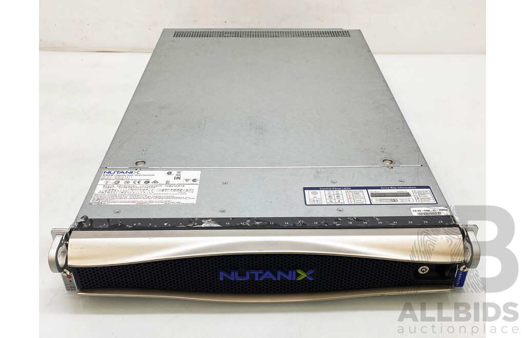 Nutanix (NXS2U1NS24G500) Dual Intel Xeon (E5-2699 V4) 2.20GHz-3.60GHz 22-Core CPU 2RU Server W/ 256GB DDR4 RAM & 47.68TB Storage