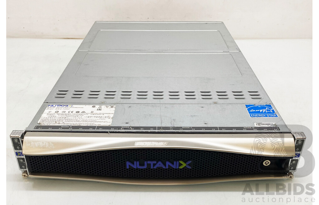 Nutanix (NXS2U4NS24G500) Multi-Node Server W/ 1x Dual Intel Xeon (E5-2695 V4) 2.10GHz-3.30GHz 18-Core CPU 512GB DDR4 Node