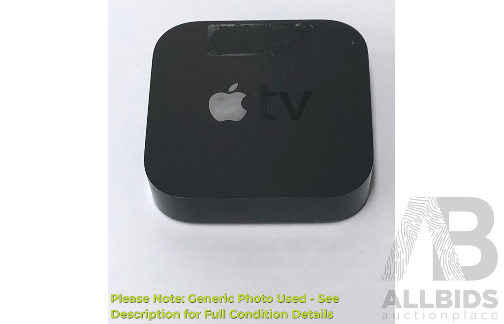 Apple TV (A1427) 3rd Generation HD Media Streamer W/ Power Supply & Remote Control