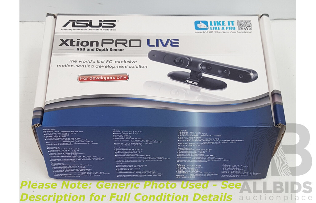 ASUS Xtion Pro Live RGB and Depth Sensor