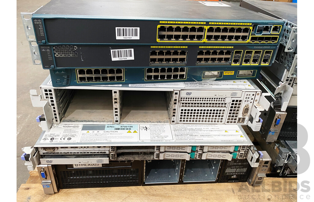 Pallet Lot of Servers & Switches (Cisco/HP)