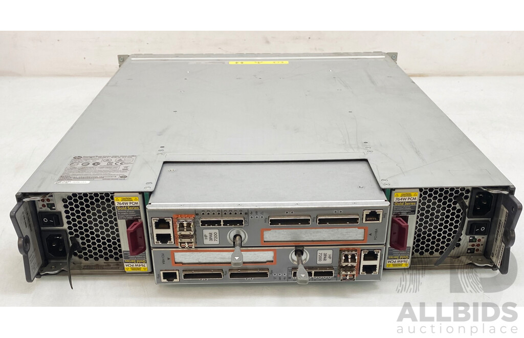 HP (3PARA-SV1009) StoreServ 7400 Hard Drive Array W/ 21.6TB Storage & Controller Modules