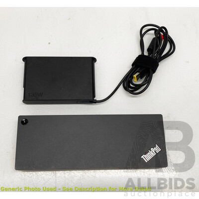 Assorted Lot of ThinkPad Thunderbolt 3 Dock Gen 2 W/ 135W Power Supplies