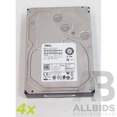 Dell (MG04SCA60EE) 6TB SAS 12Gbps 3.5-Inch Hard Drives - Lot of Four