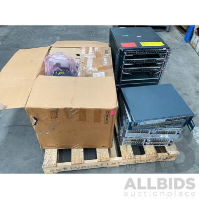 Pallet Lot of Assorted Networking Equipments (Cisco/HP)