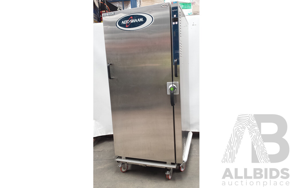 Alto-Shaam Mobile Roll-in Combimate Halo Heat Holding Cabinet with Mobile Stainless Steel Plate Cart