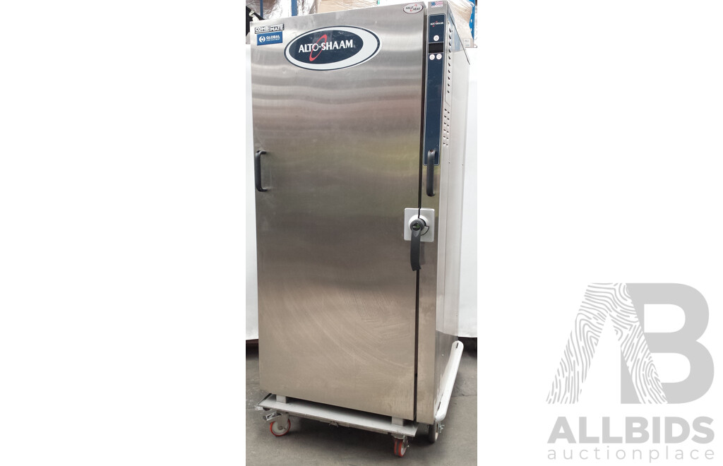 Alto-Shaam Mobile Roll-in Combimate Halo Heat Holding Cabinet with Mobile Stainless Steel Plate Cart