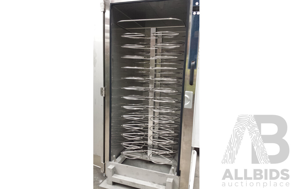 Alto-Shaam Mobile Roll-in Combimate Halo Heat Holding Cabinet with Mobile Stainless Steel Plate Cart