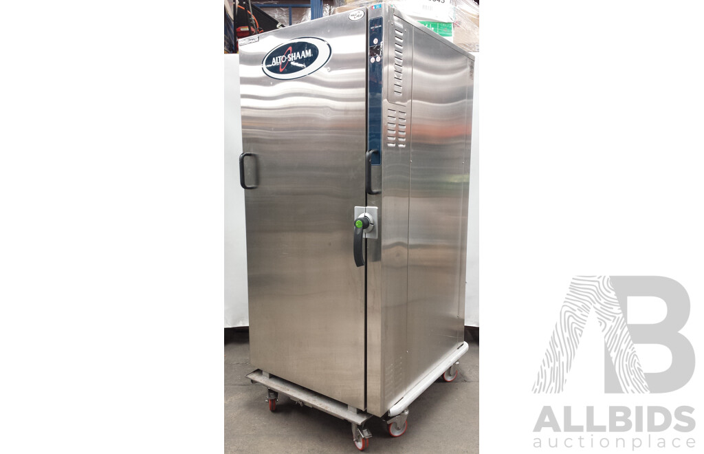 Alto-Shaam Mobile Roll-in Combimate Halo Heat Holding Cabinet with Mobile Stainless Steel Plate Cart