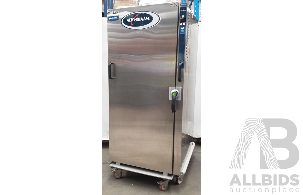 Alto-Shaam Mobile Roll-in Combimate Halo Heat Holding Cabinet with Mobile Stainless Steel Tray Cart