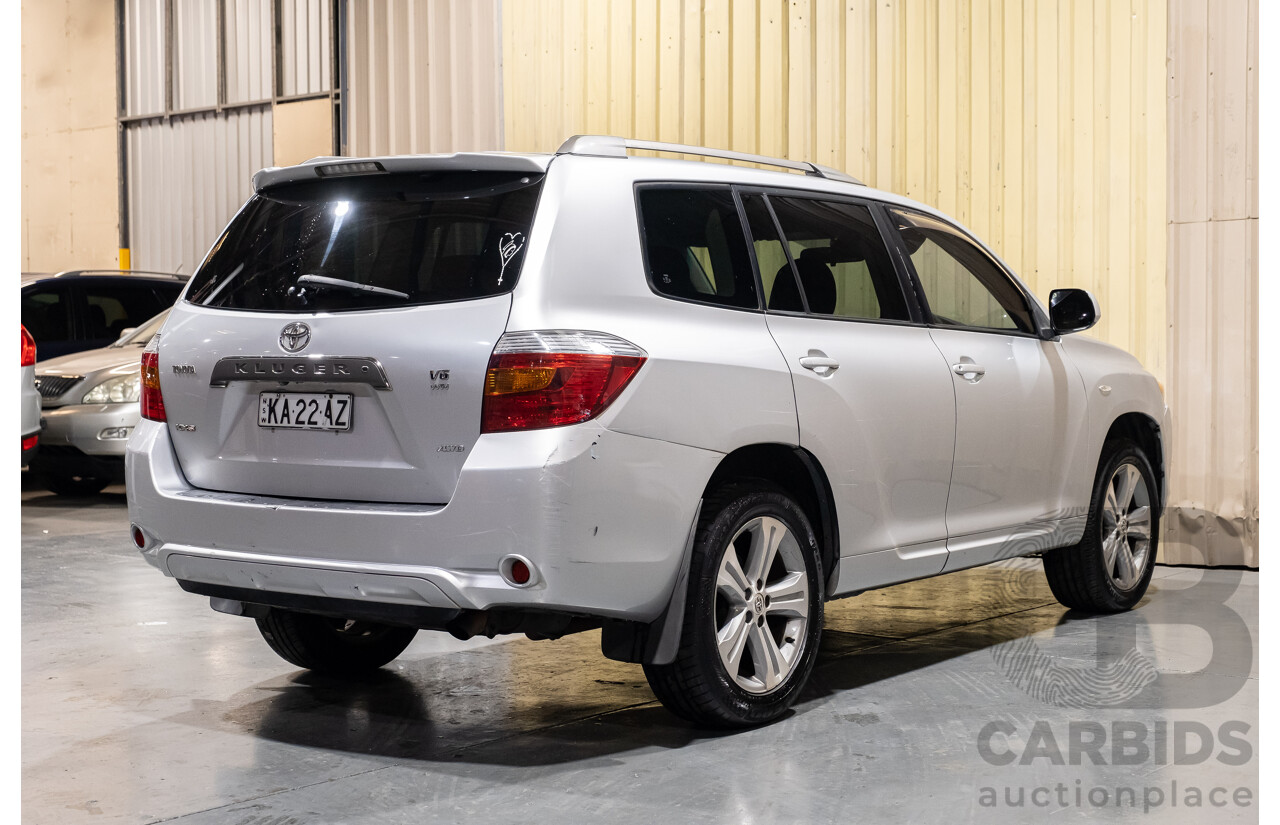 10/2008 Toyota Kluger KX-S (4x4) GSU45R 4d Wagon Silver 3.5L - 7 Seater