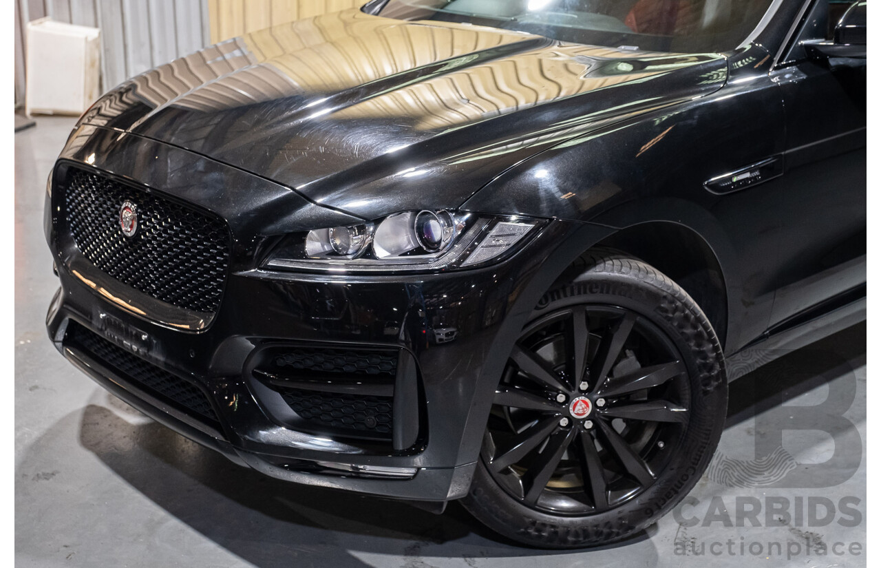 8/2016 Jaguar F-Pace 20d R-sport (AWD) 4d Wagon Black Turbo Diesel 4cyl 2L