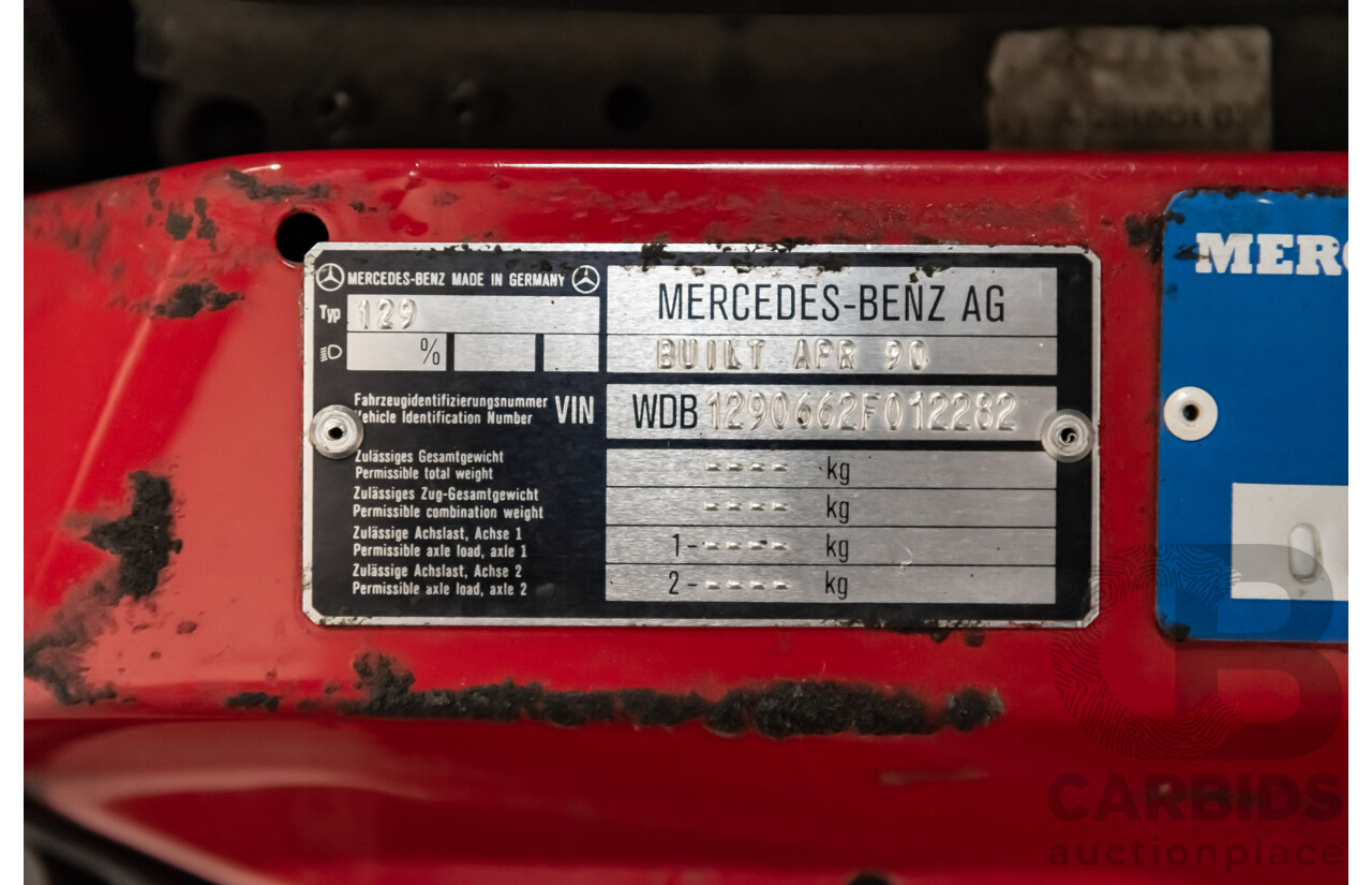 7/1990 Mercedes-Benz 500 SL  2d Convertible Red 5.0L V8