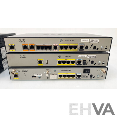 Assorted Lot of Cisco 800 Series Intergrated Routers