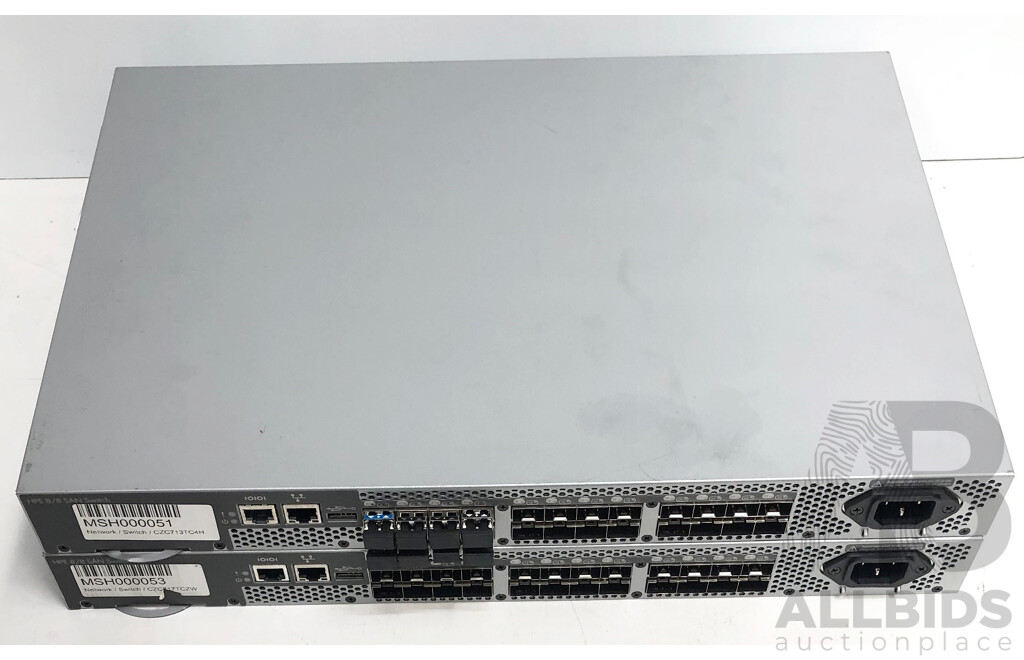 HPE (AM867C) 8/8 SAN Switch - Lot of Two