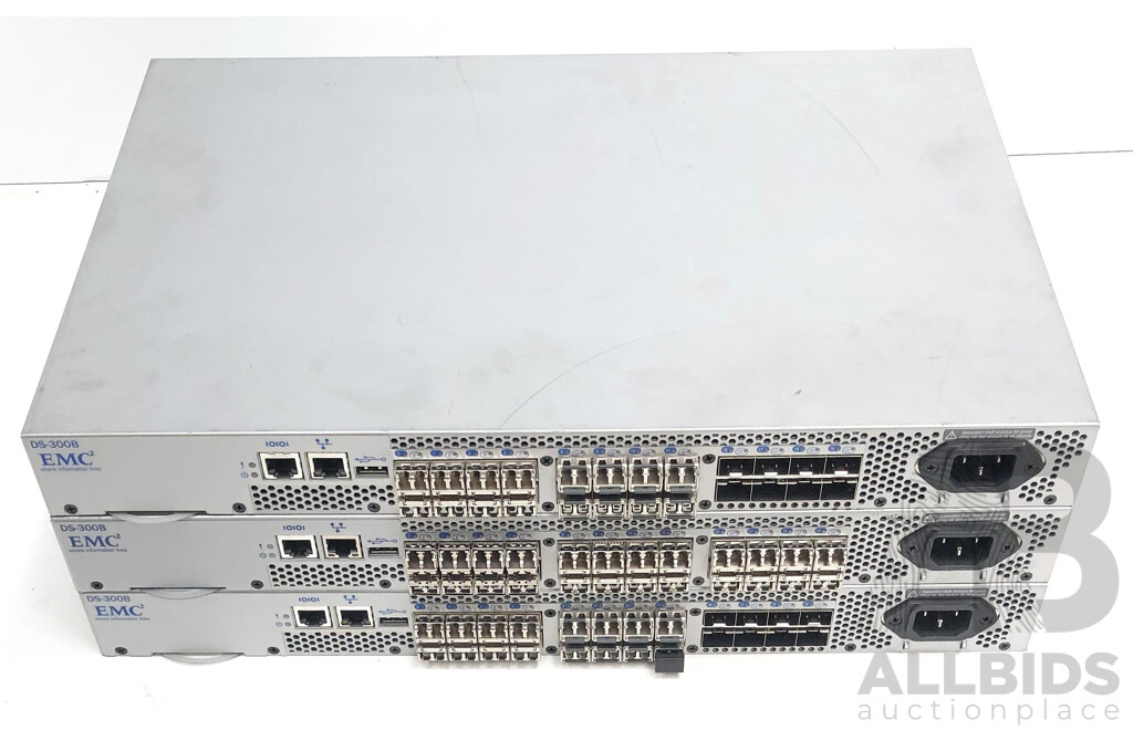 EMC2 (DS-300B) Fibre Channel Switch - Lot of Three