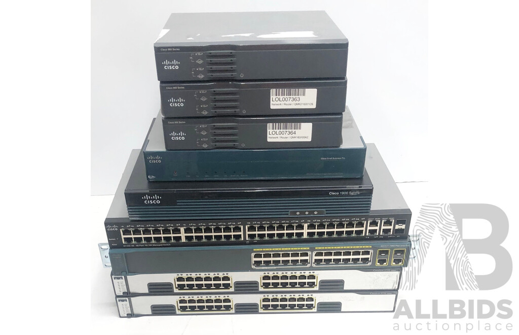 Cisco Assorted Networking Appliances - Lot of Nine