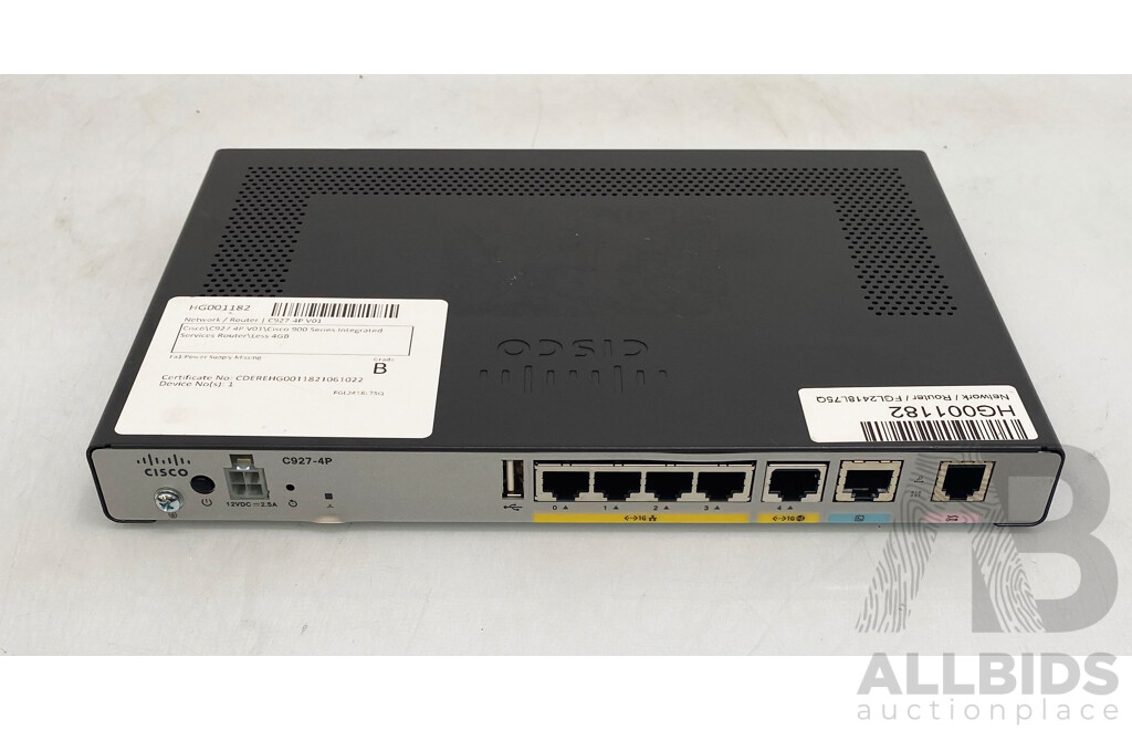 Cisco (C927-4P)  Cisco 900 Series Intergrated Service Router