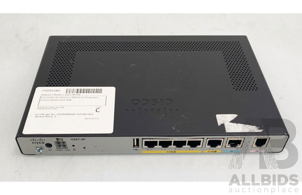 Cisco (C927-4P)  Cisco 900 Series Intergrated Service Router