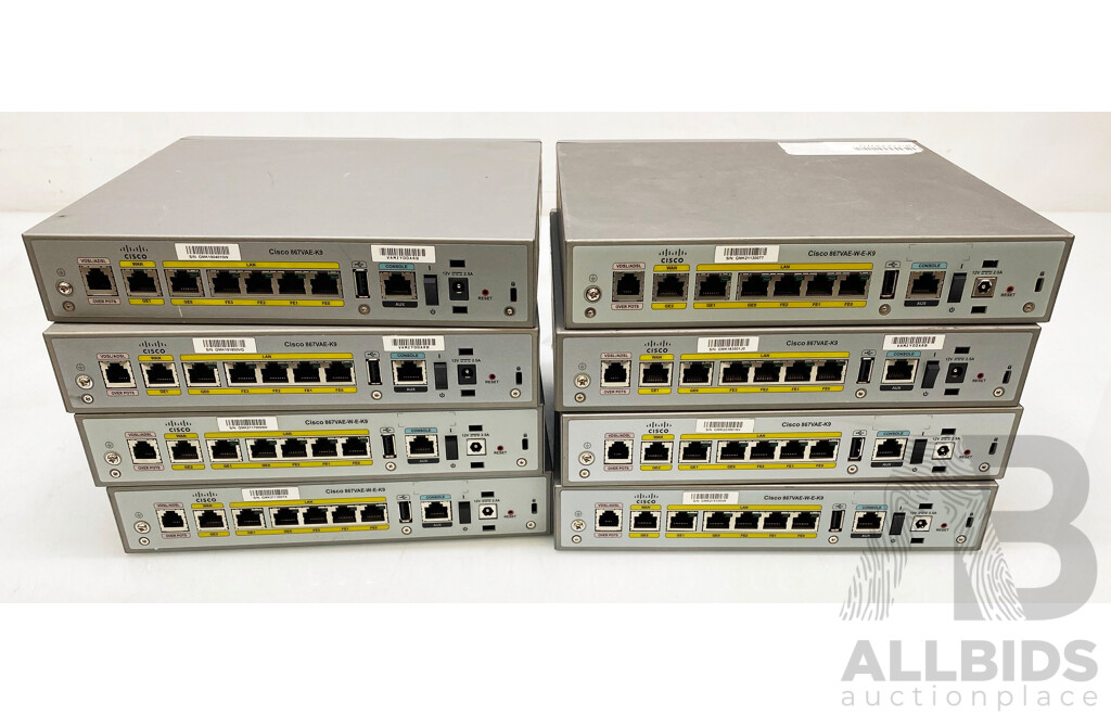 Assorted Lot of Cisco 860 Series Intergrated Routers