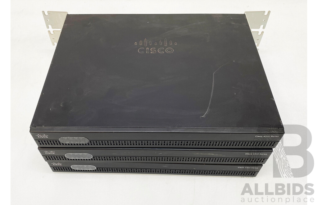 Cisco (ISR4321/K9) 4300 Series Integrated Services Routers - Lot of Three