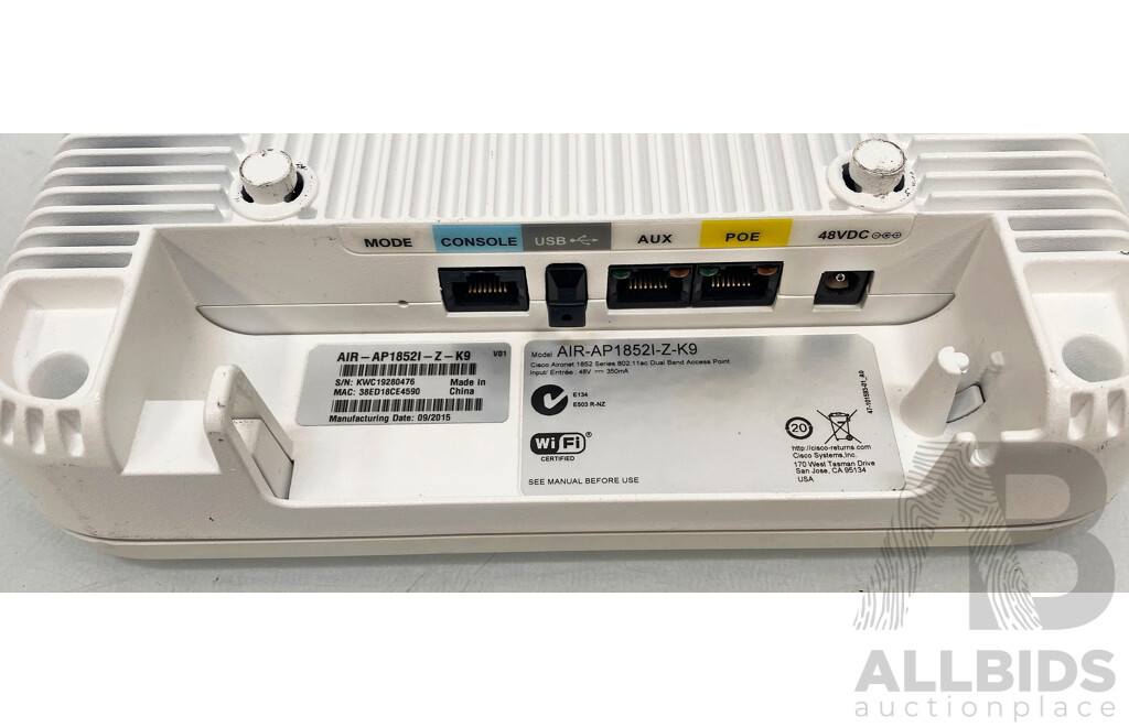 Cisco (AIR-AP1852I-Z-K9) Aironet 1852 Series 802.11ac Dual Band Access Point