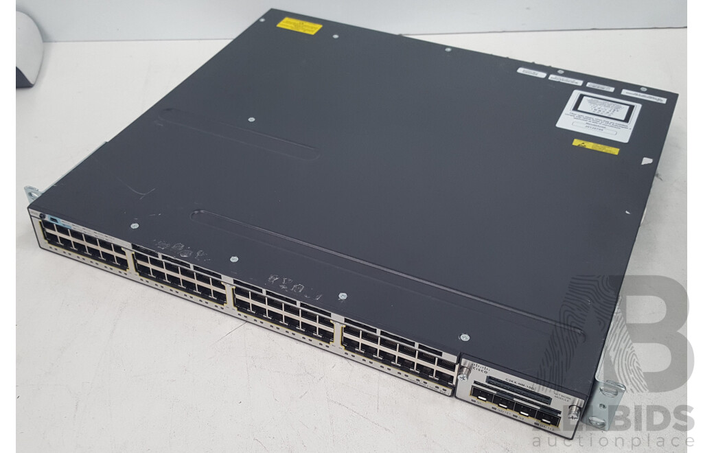 Cisco (WS-C3750X-48P-S) Catalyst 3750-X Series PoE+ 48-Port Gigabit Ethernet Switch