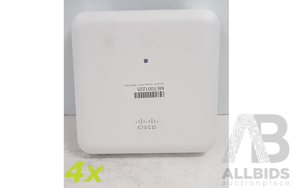 Cisco (AIR-AP1852I-Z-K9) Aironet 1800 Series 802.11ac Dual Band Access Point - Lot of Four