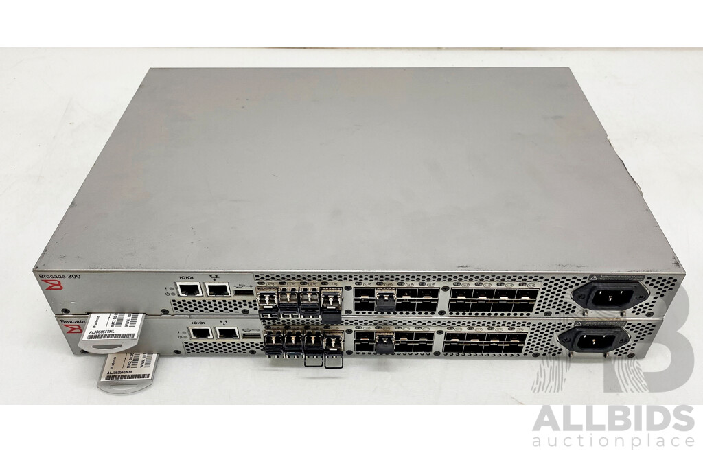 Brocade (90 1001861 03) 300 Fibre Channel Switch - Lot of Two