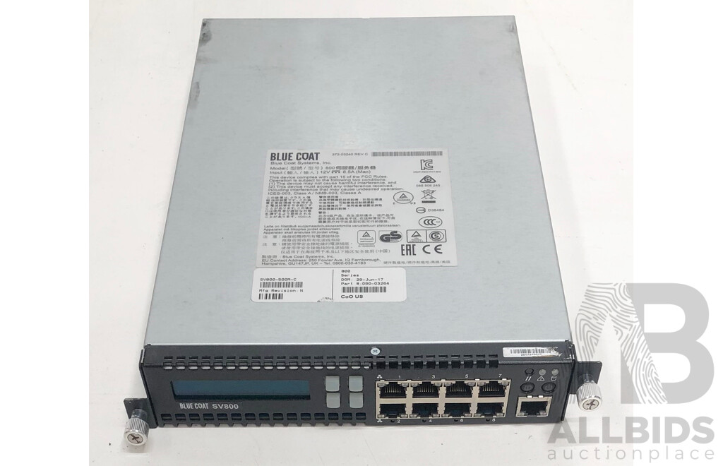 Blue Coat (SV800-500M-C) SV800 8-Port Network Security Appliance