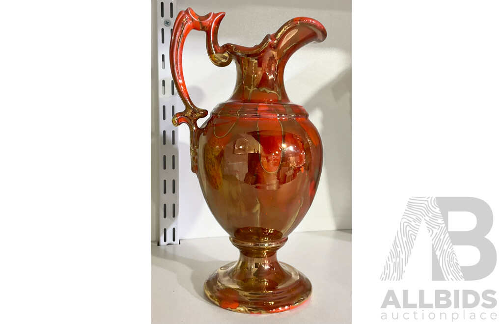 Vintage Red and Gold Luster Ewer by Arnels