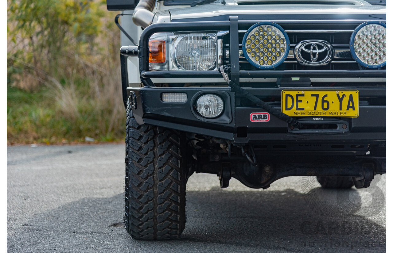 3/2015 Toyota Landcruiser GXL (4x4) VDJ79R Double C/Chas White 4.5L Turbo Diesel V8