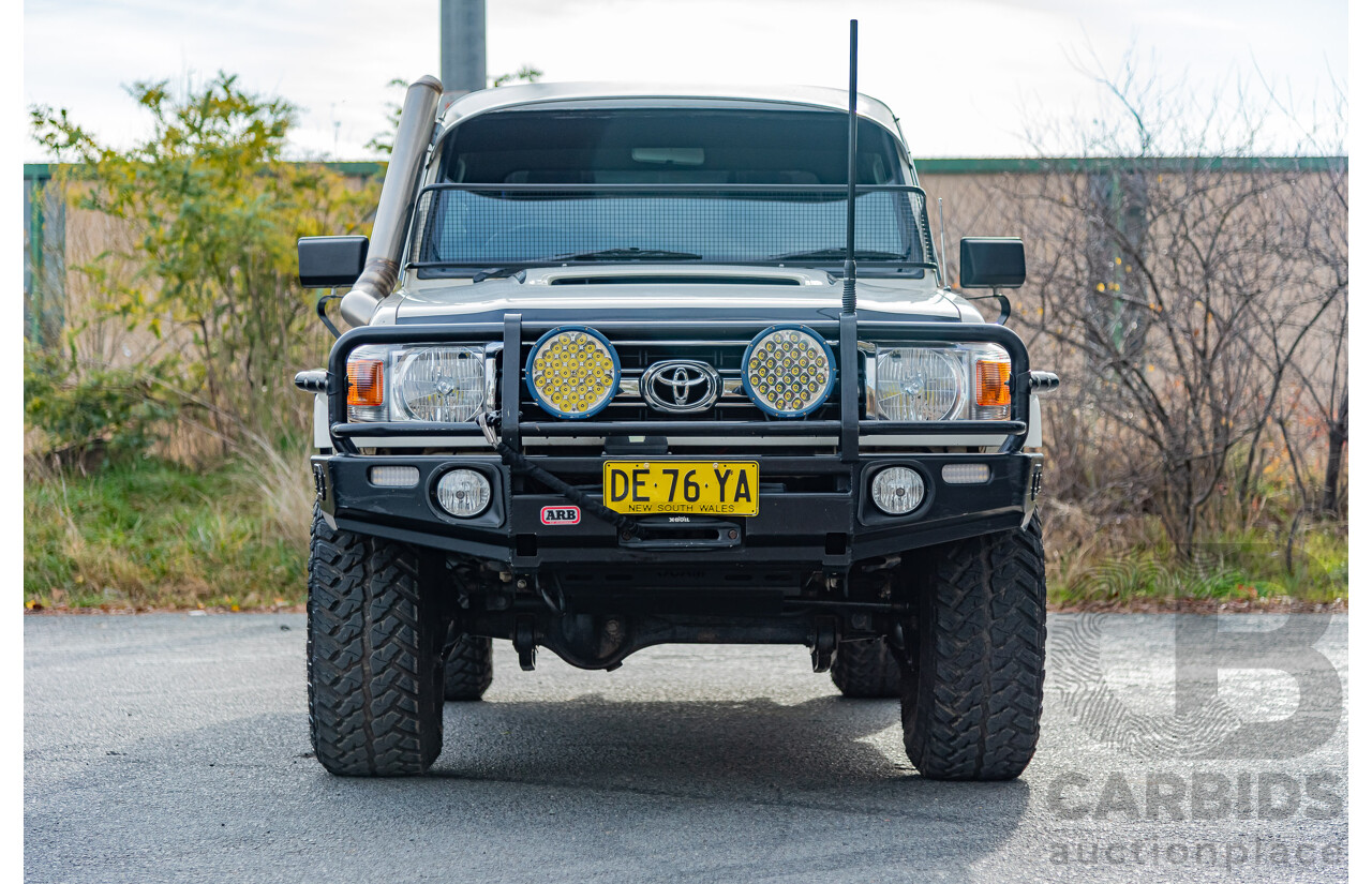 3/2015 Toyota Landcruiser GXL (4x4) VDJ79R Double C/Chas White 4.5L Turbo Diesel V8