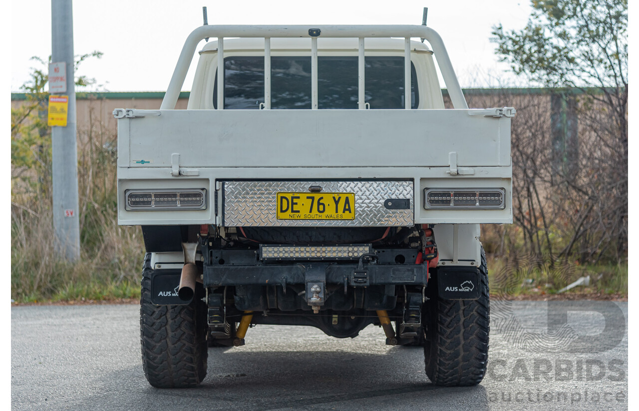 3/2015 Toyota Landcruiser GXL (4x4) VDJ79R Double C/Chas White 4.5L Turbo Diesel V8