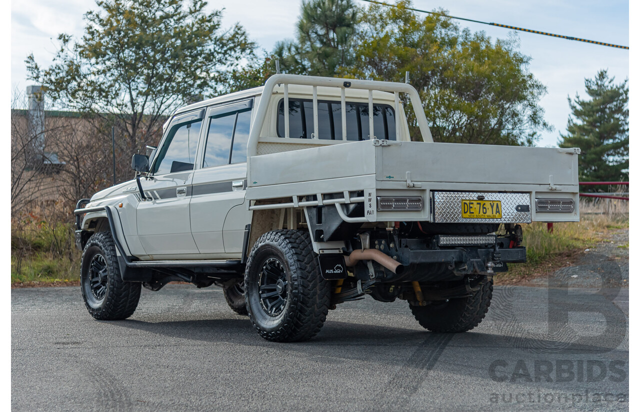 3/2015 Toyota Landcruiser GXL (4x4) VDJ79R Double C/Chas White 4.5L Turbo Diesel V8