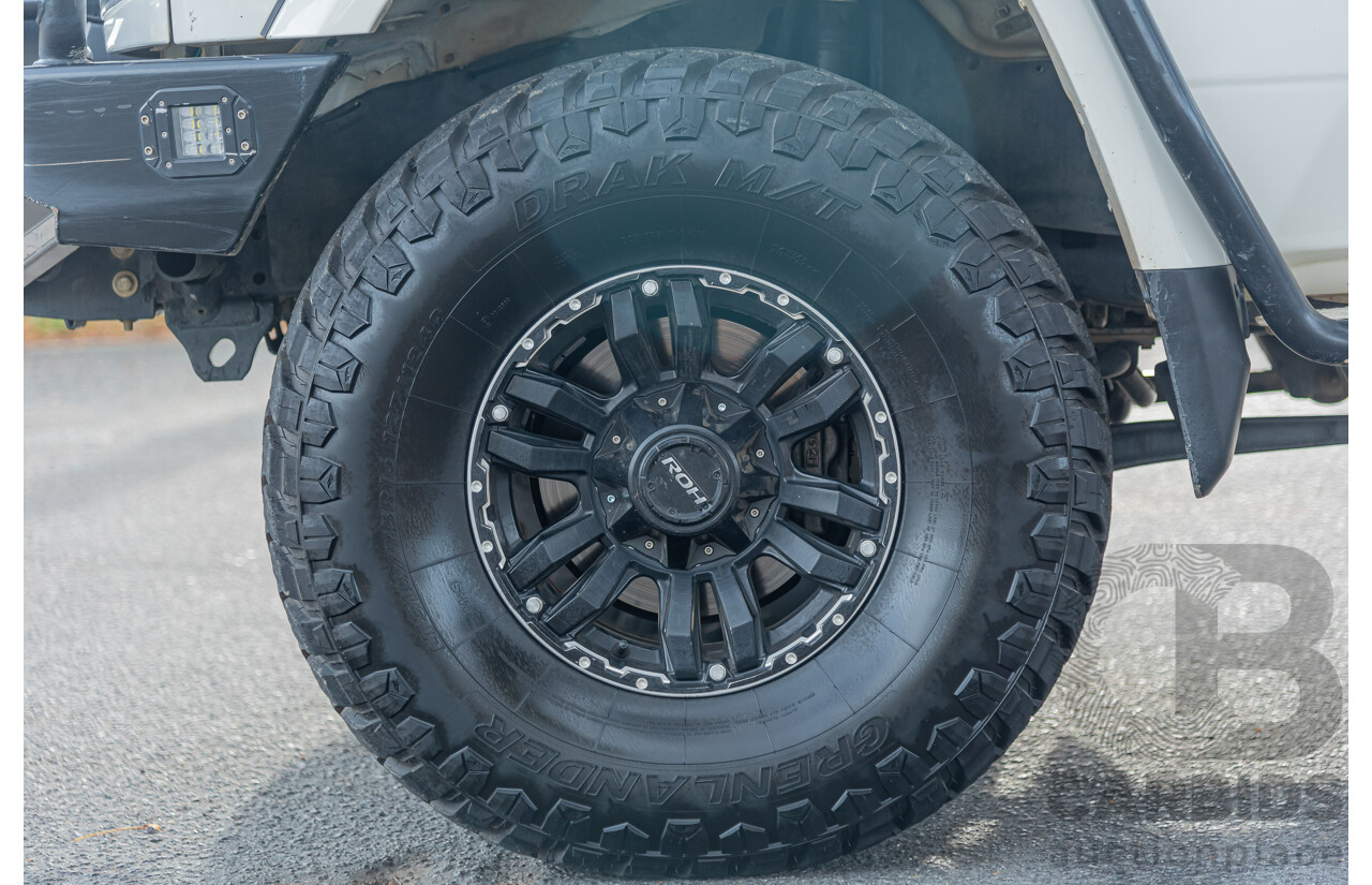 3/2015 Toyota Landcruiser GXL (4x4) VDJ79R Double C/Chas White 4.5L Turbo Diesel V8
