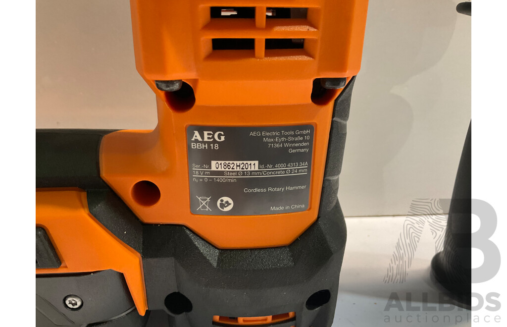 AEG 18V 26mm FUSION SDS+ Rotary Hammer Drill - ORP $429.00