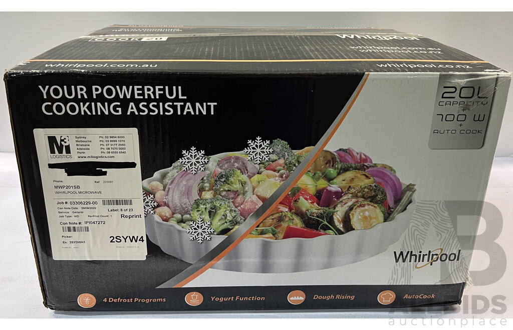 Whirlpool (MWP201SB)  Microwave - ORP $169.00