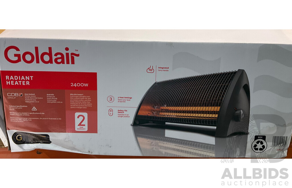 GOLDAIR Radiant Heater 2400W - ORP $99.00