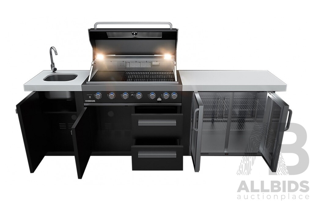 EVERDURE Neo Black 6 Burner Outdoor Kitchen - ORP $8999.00
