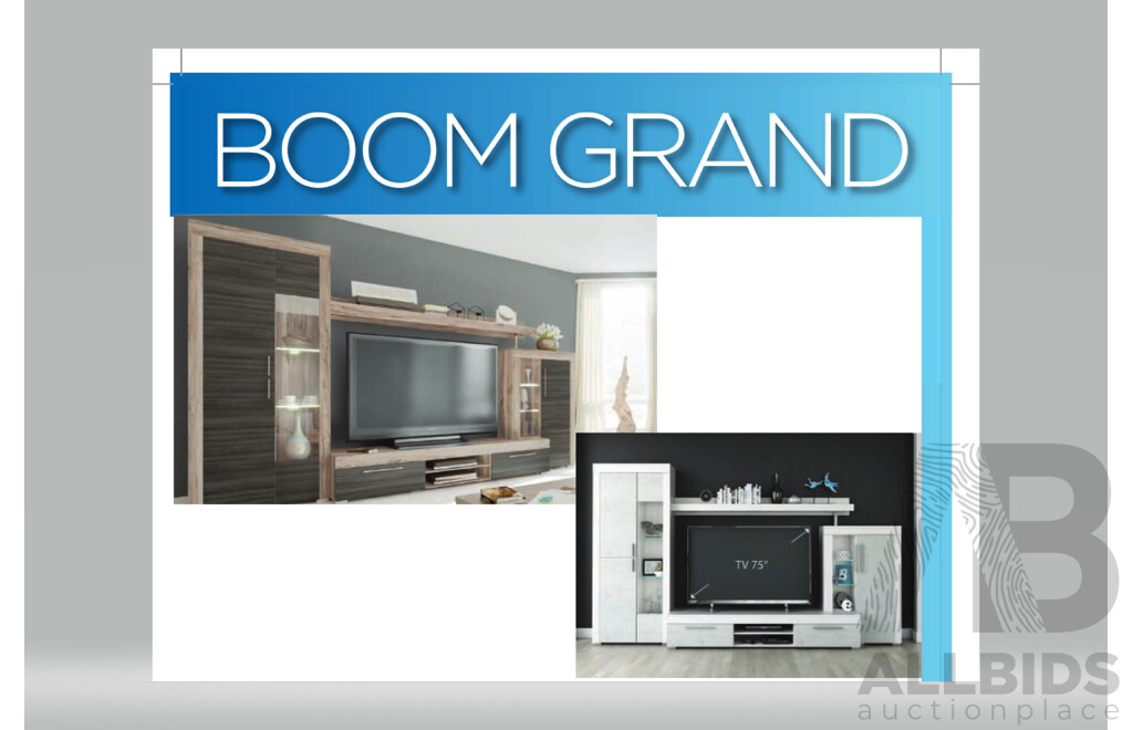 Grand Boom Home Theatre Entertainment Unit - Plateau Light Apple - ORP $2299.00