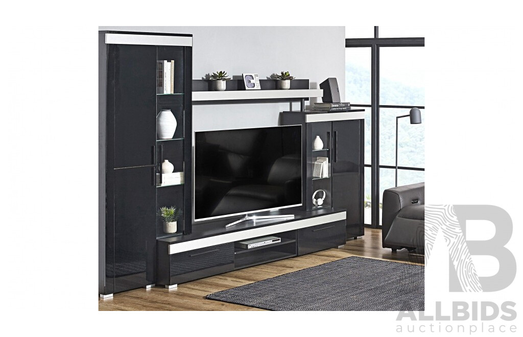 BOOM Home Theatre Entertainment Unit - Black/Chrome - ORP $2499.00