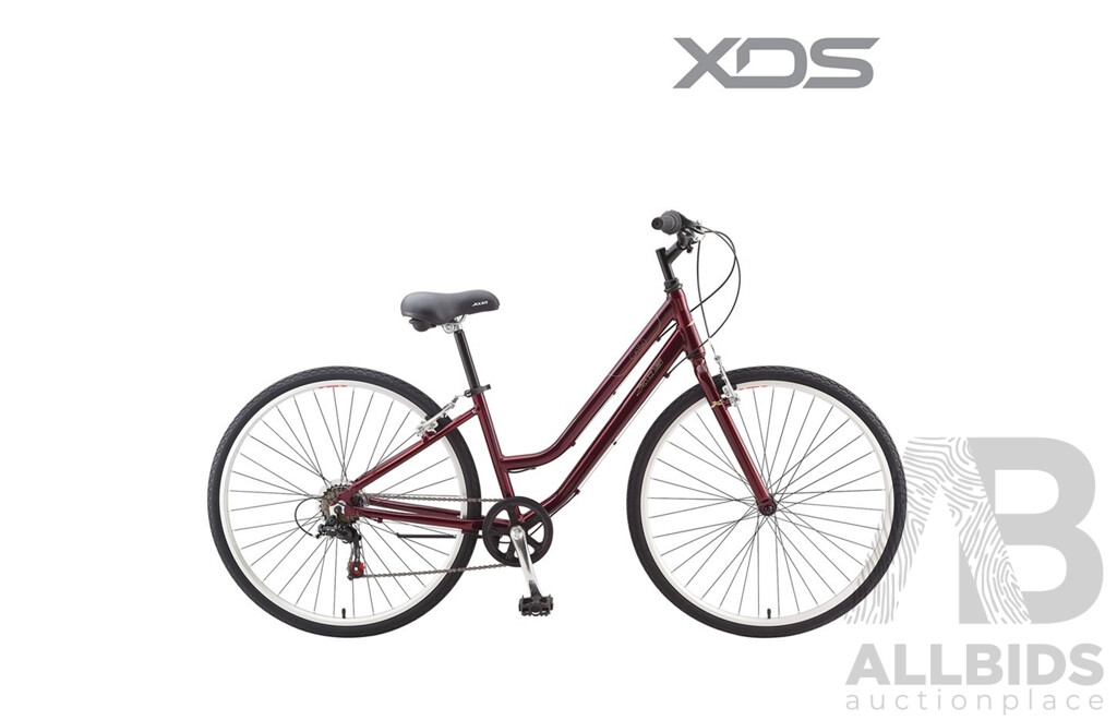 XDS Street Bike 700c 53cm Bike (Black Turquoise), XDS CT 430 700C 21 Inch City Bike (Black) and XDS CX150 700C 14.5inch Ladies Hybrid Bike (Dark Red) - Brand New in Boxes - Lot of 3 Bikes - Total ORP Over $1500