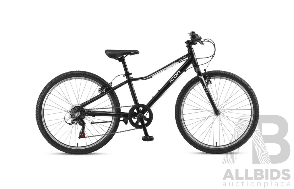 Icon Xlite 24 inch Boys Bike (Red) and Xlite 24 Girls Bike (Stealth Black) - Lot of 2 bikes - Brand new - Total ORP: $848