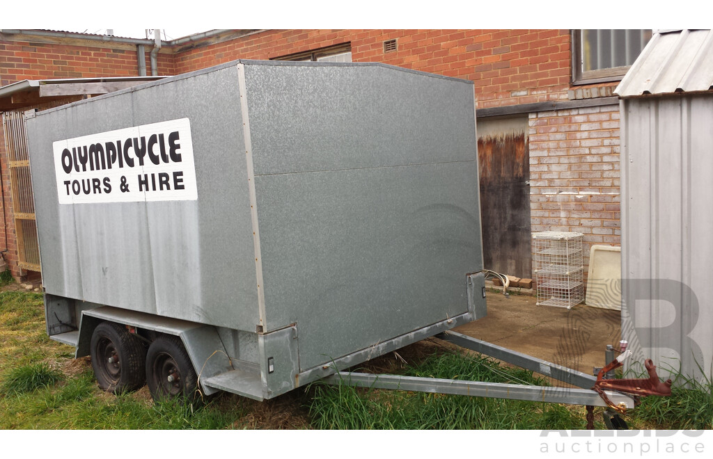 Dual Axle 8' X 10' Box Trailer with Galvanised Canopy and Bike Transport Rack