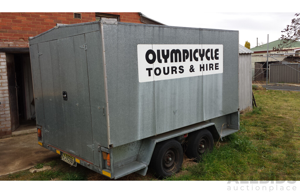 Dual Axle 8' X 10' Box Trailer with Galvanised Canopy and Bike Transport Rack